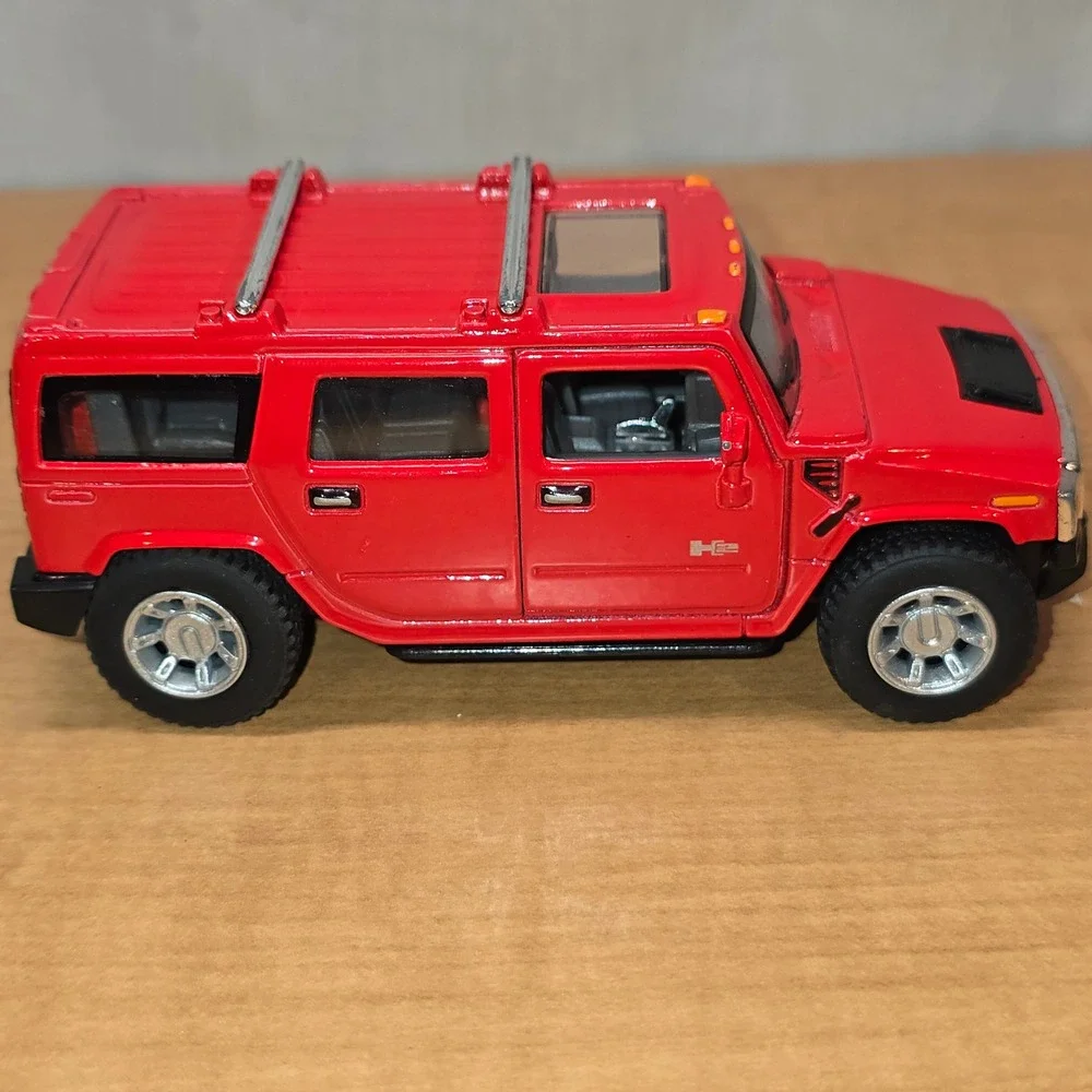 2008 RED Hummer H2‎ SUV, Kinsmart, Diecast Model Toy Car, 5'', 1/40 scale